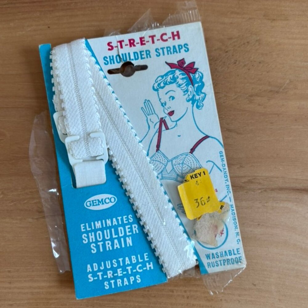 Vintage Stretch Shoulder Straps Gemco Bra Straps Adjustable Unused Lingerie